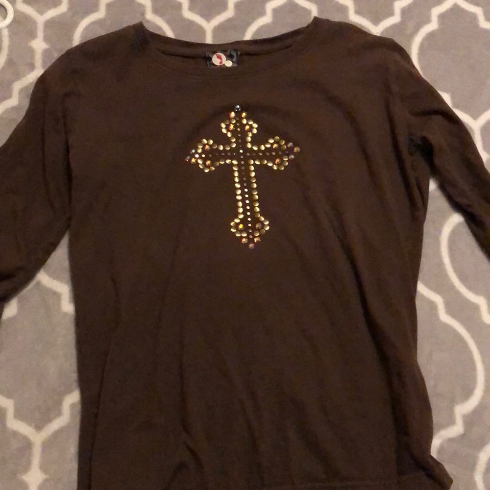 Brown cross long sleeve.